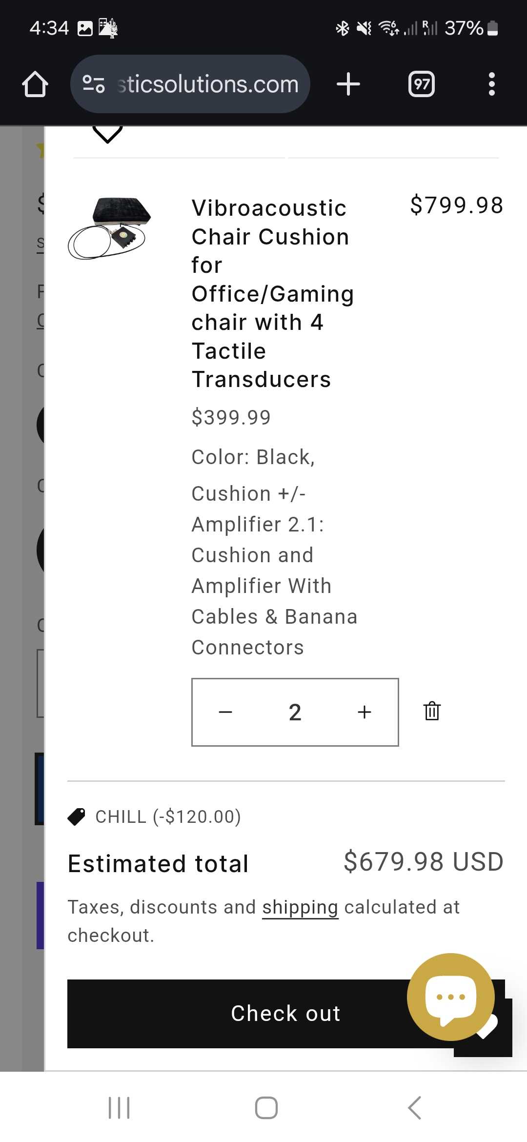 CHILL coupon verification screenshot