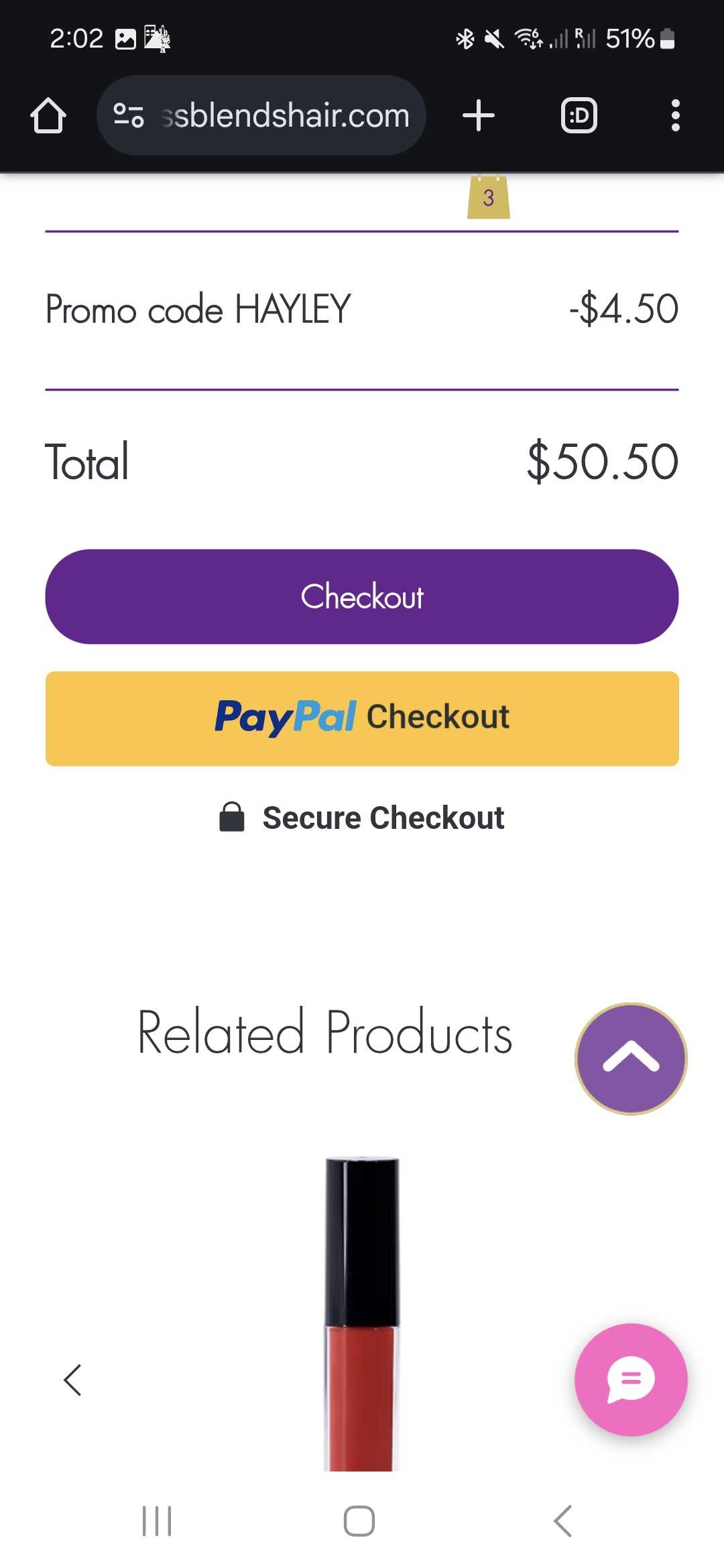 HAYLEY coupon verification screenshot
