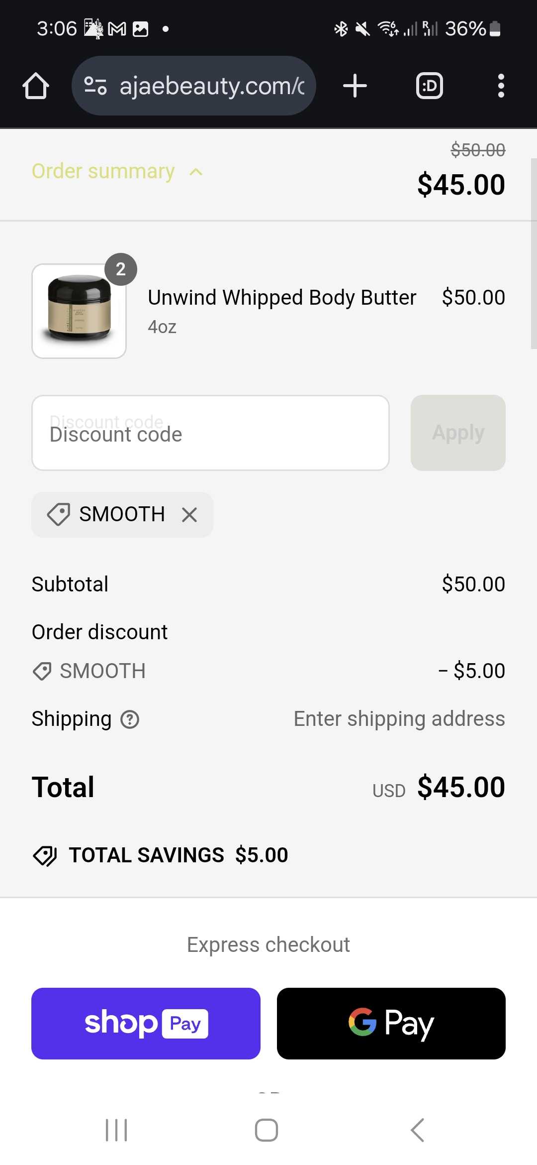 SMOOTH coupon verification screenshot