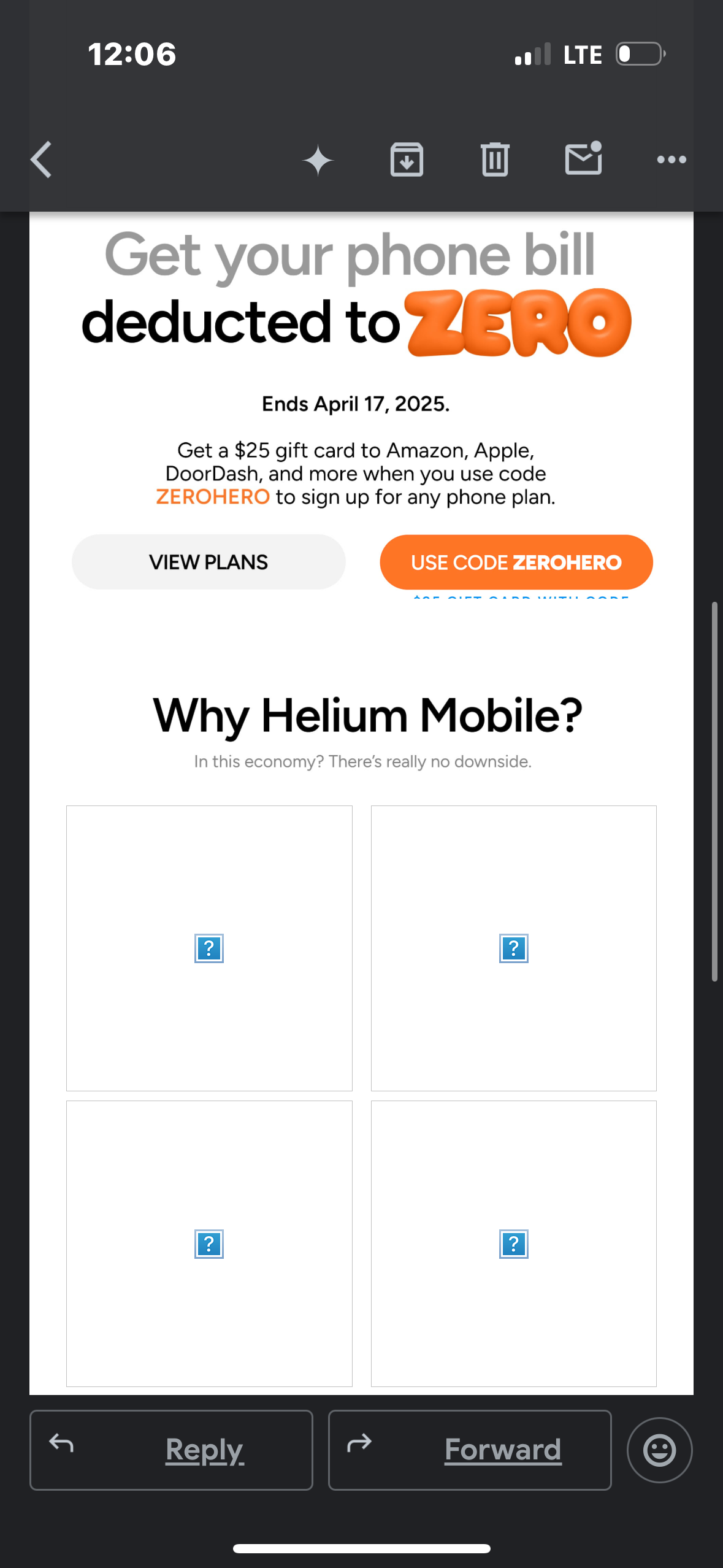 Helium coupon verification screenshot