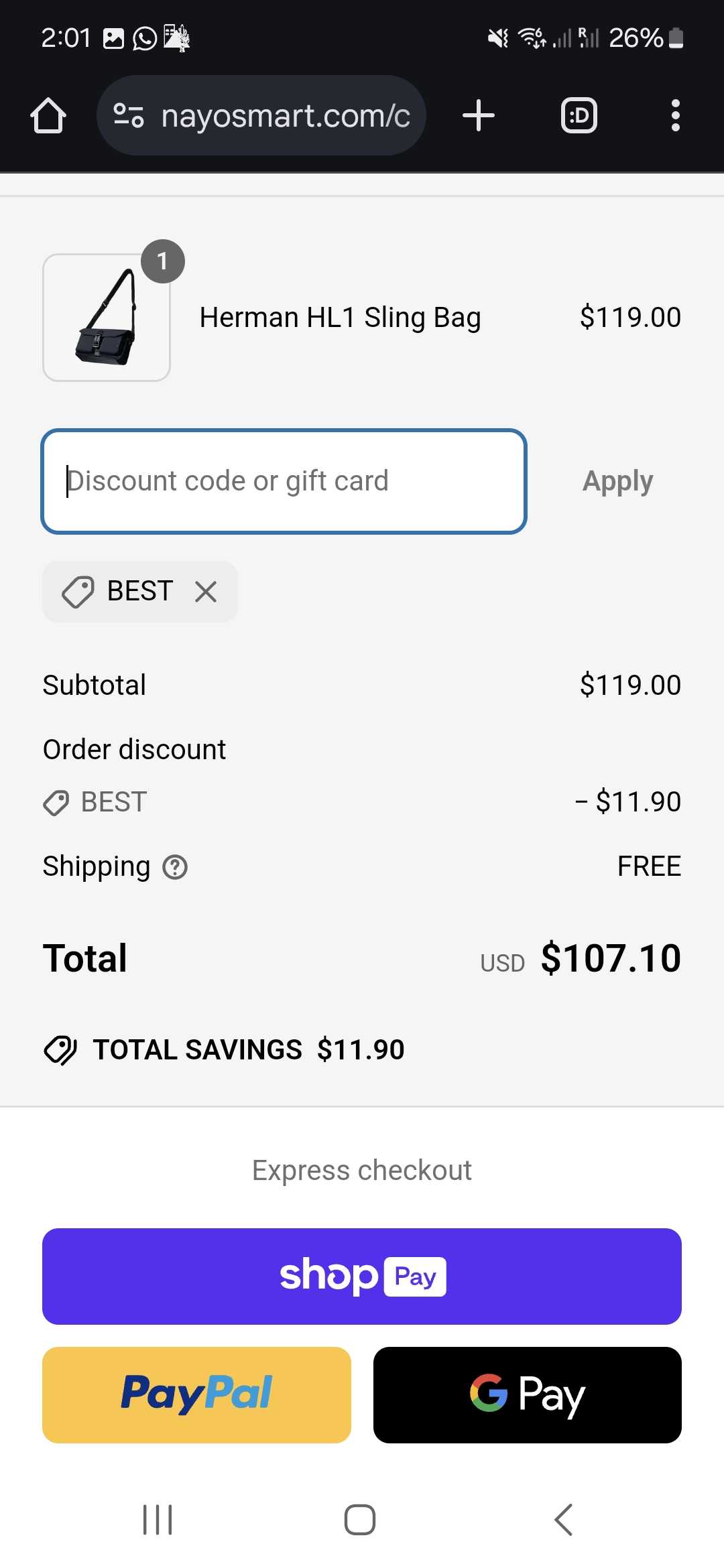 BEST coupon verification screenshot