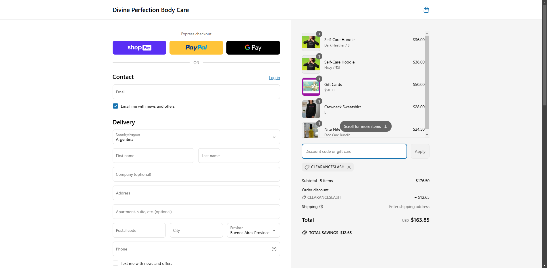 clearanceslash coupon verification screenshot