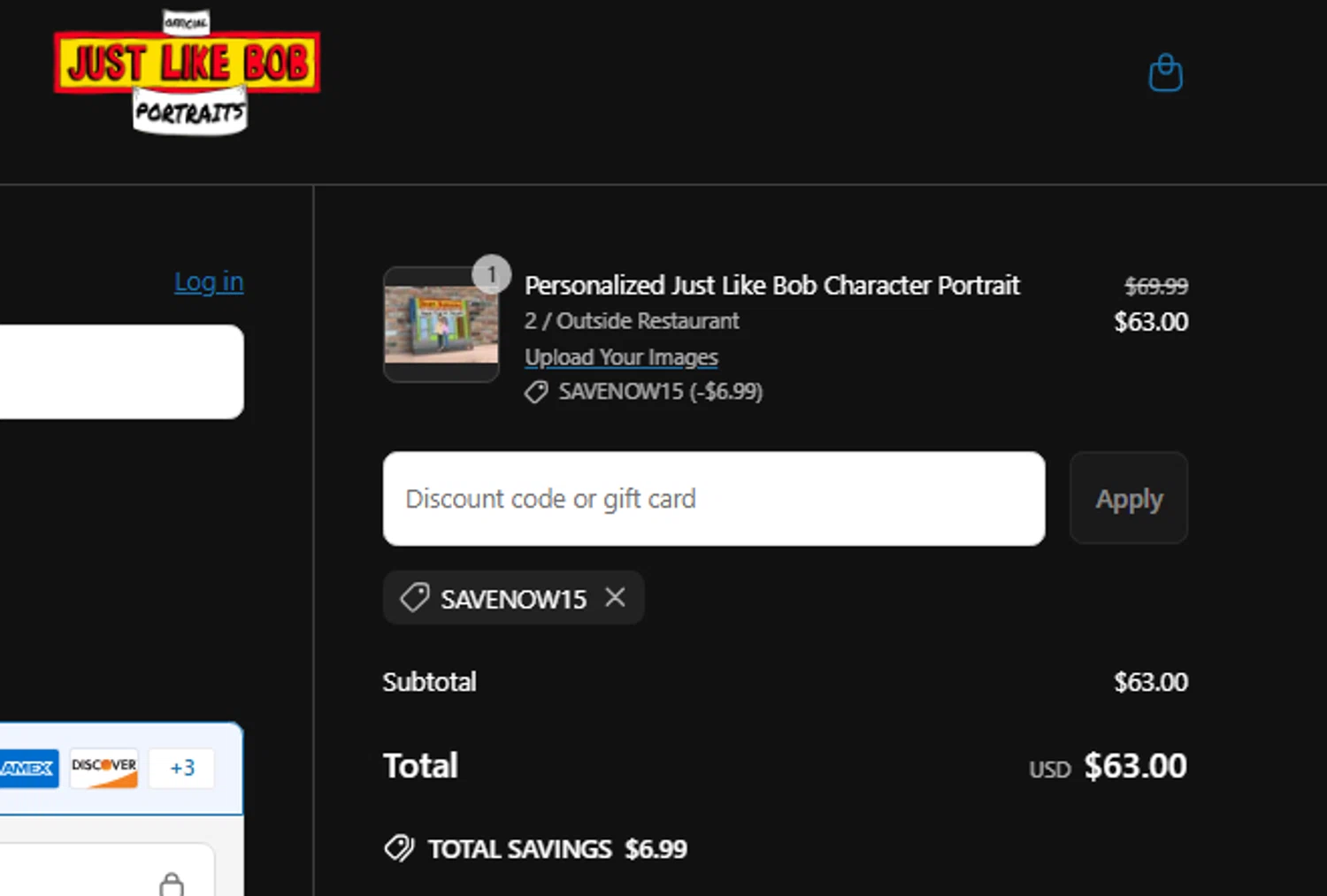 SAVENOW15 coupon verification screenshot