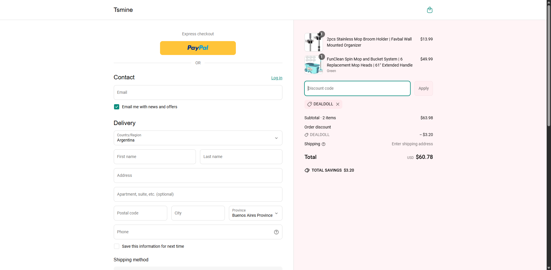 dealdoll coupon verification screenshot