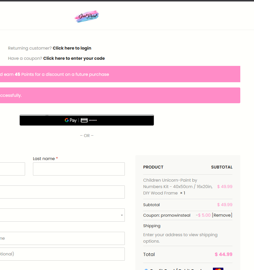 promowinsteal coupon verification screenshot