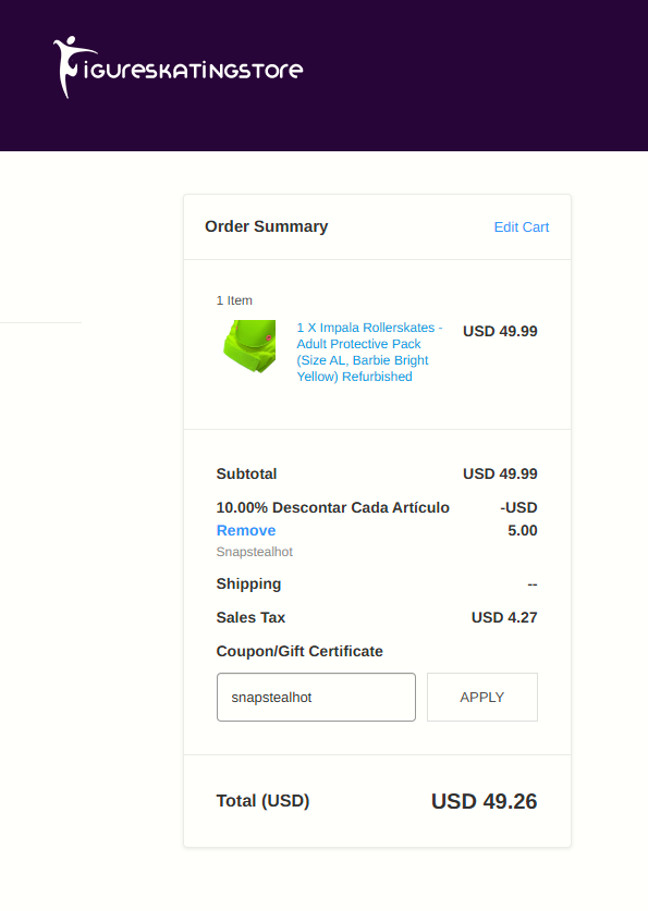 snapstealhot coupon verification screenshot