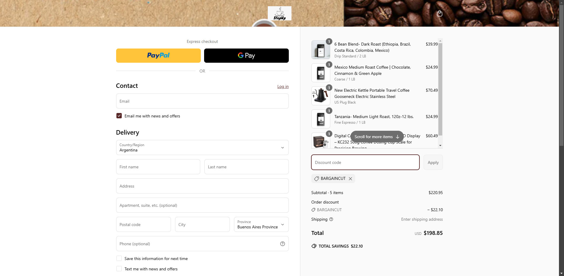 bargaincut coupon verification screenshot