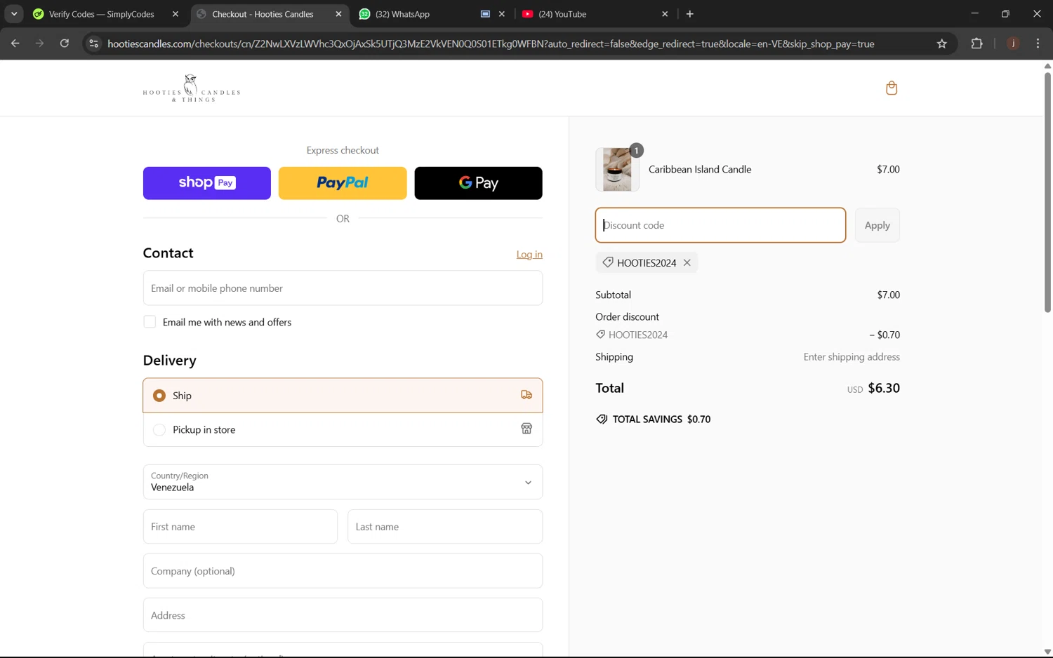 hooties2024 coupon verification screenshot
