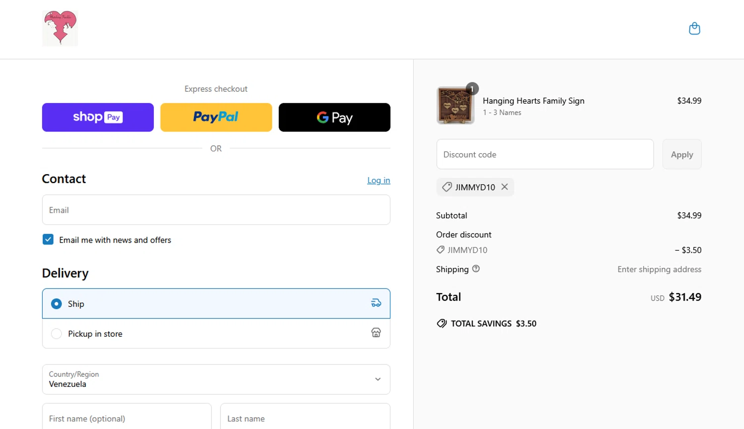 JimmyD10 coupon verification screenshot