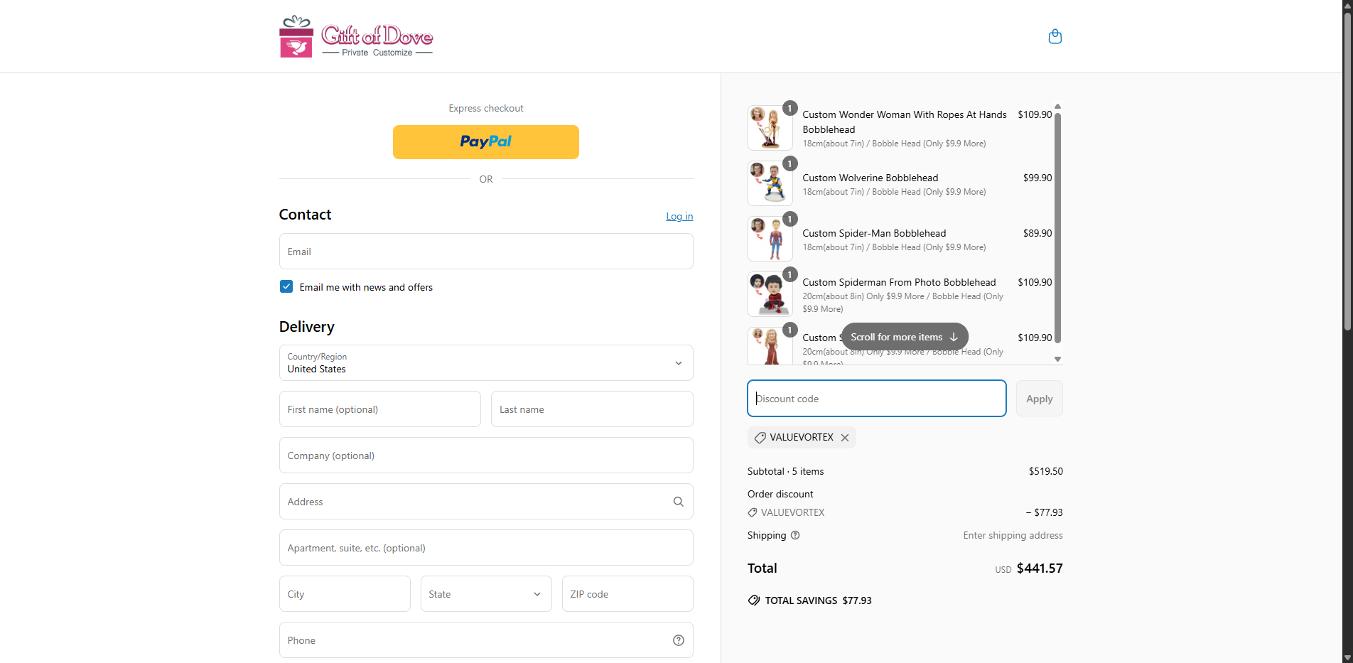 valuevortex coupon verification screenshot
