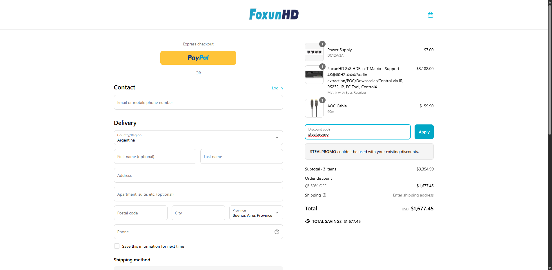 stealpromo coupon verification screenshot