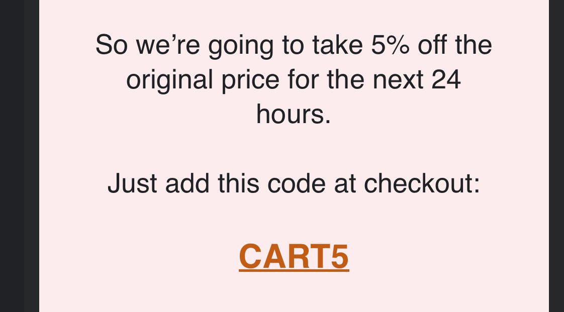 CART5 coupon verification screenshot