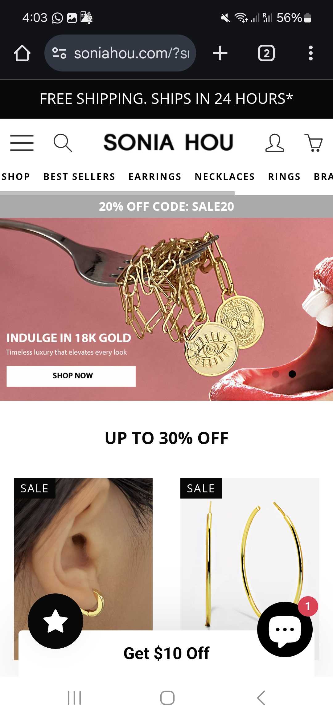 SALE20 coupon verification screenshot