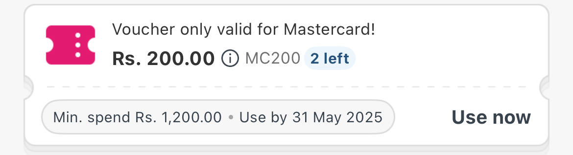 MC200 coupon verification screenshot