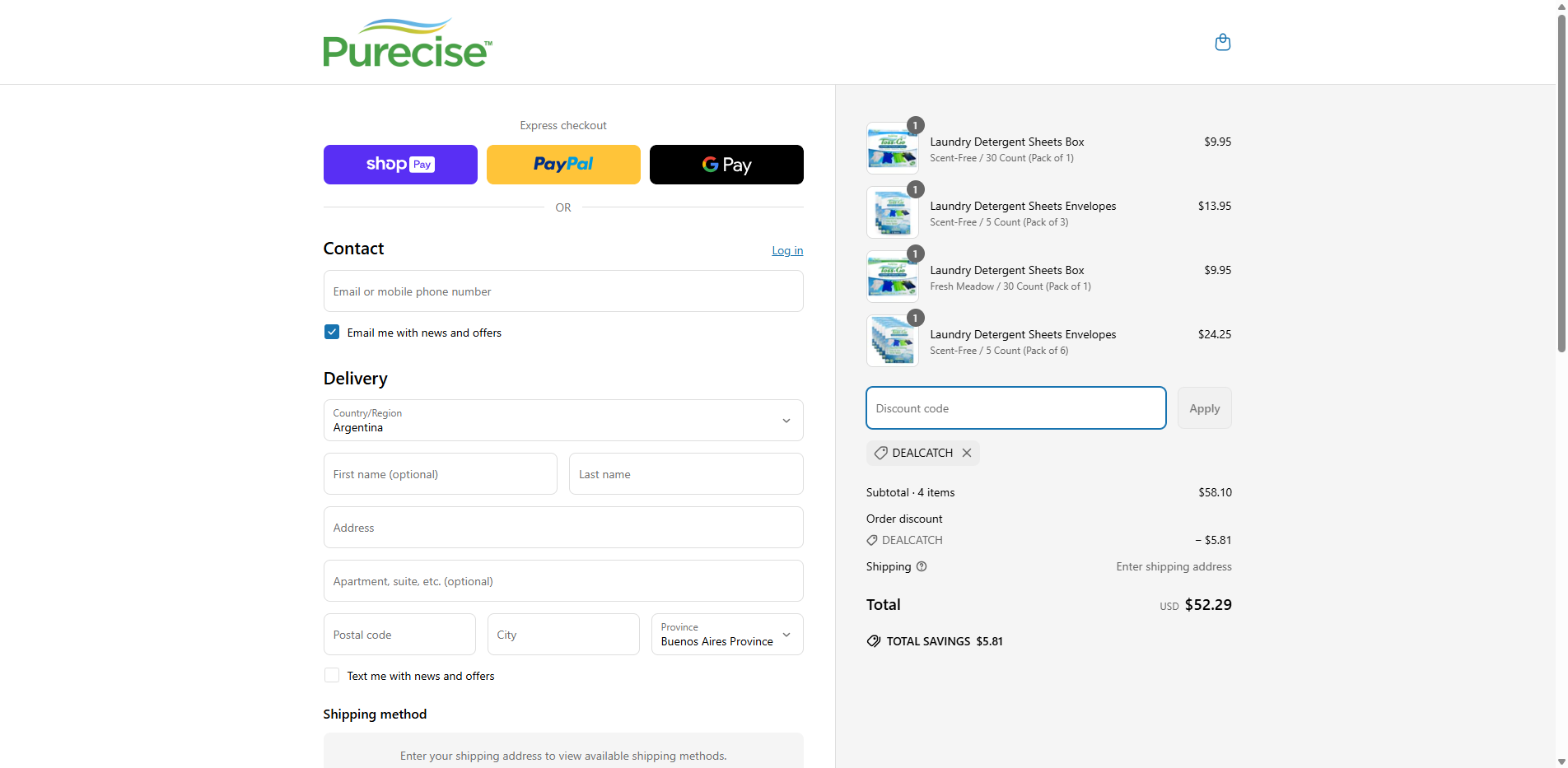 dealcatch coupon verification screenshot