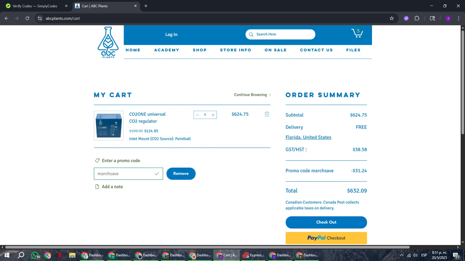 marchsave coupon verification screenshot