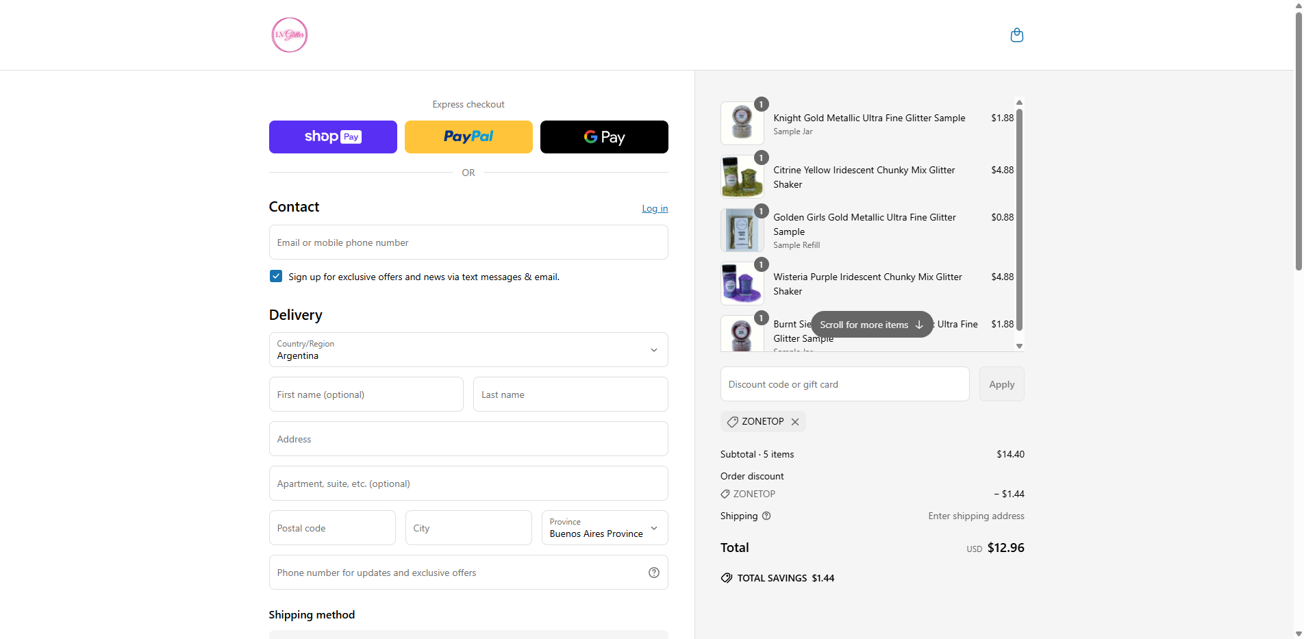zonetop coupon verification screenshot