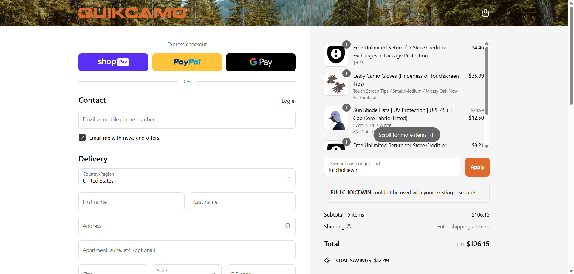 fullchoicewin coupon verification screenshot