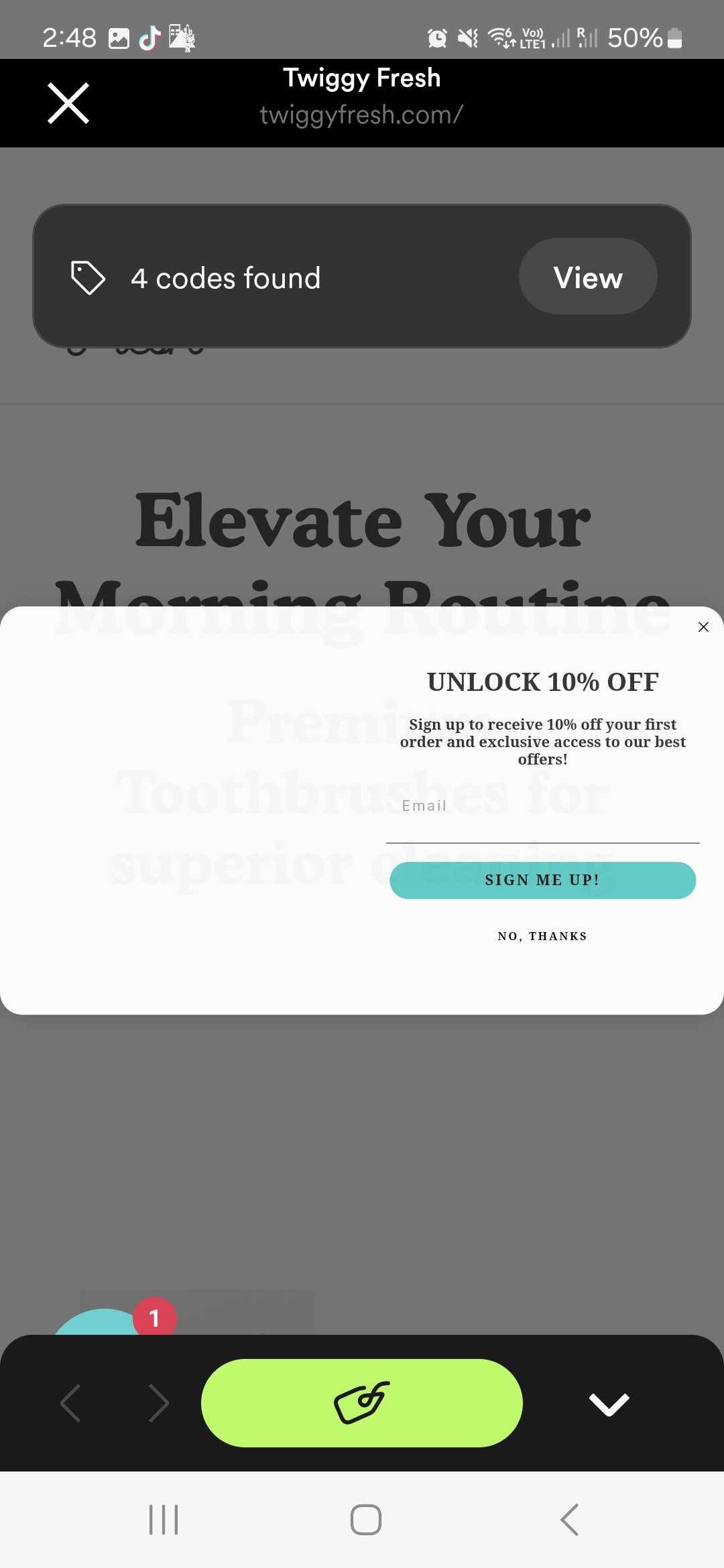 HAYLEY coupon verification screenshot