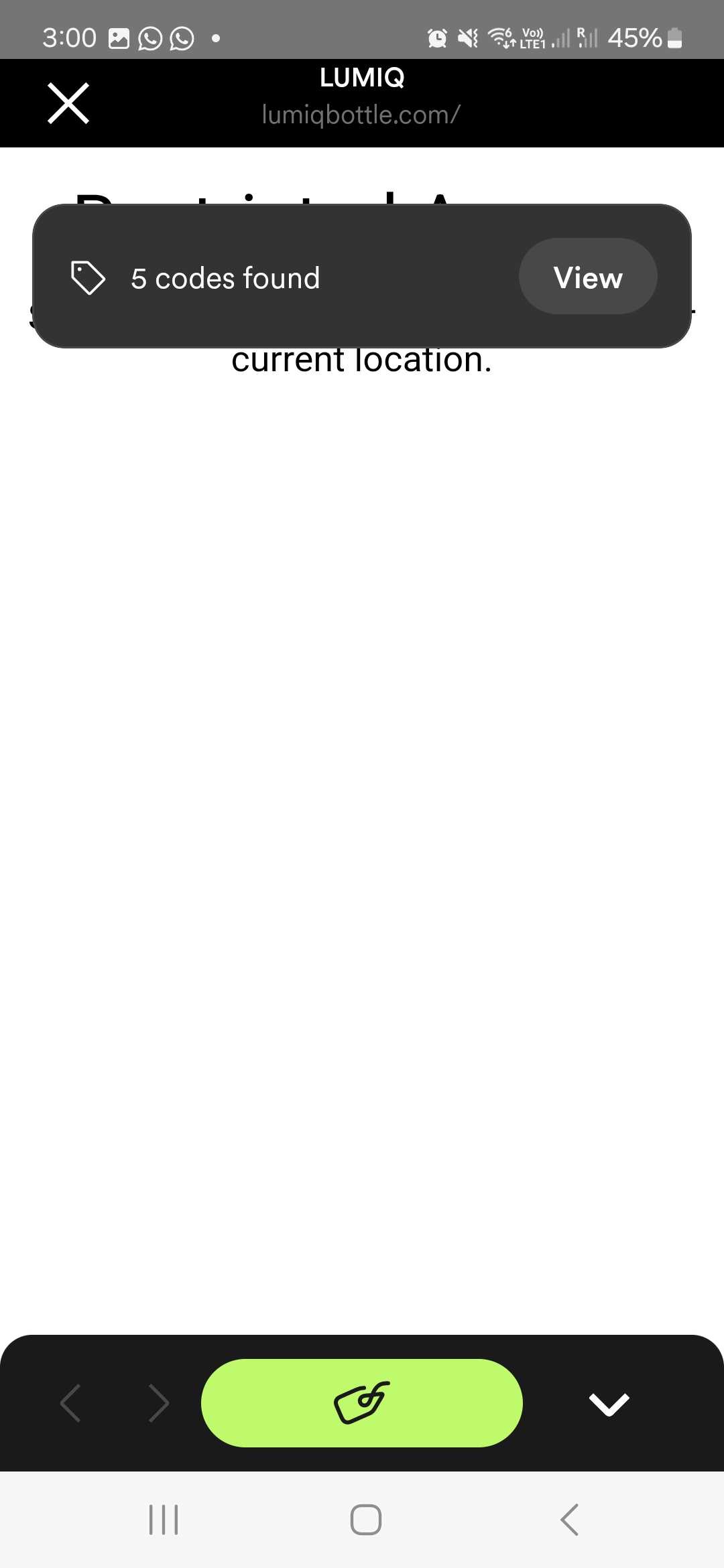 LUMIQHAYLEY10 coupon verification screenshot