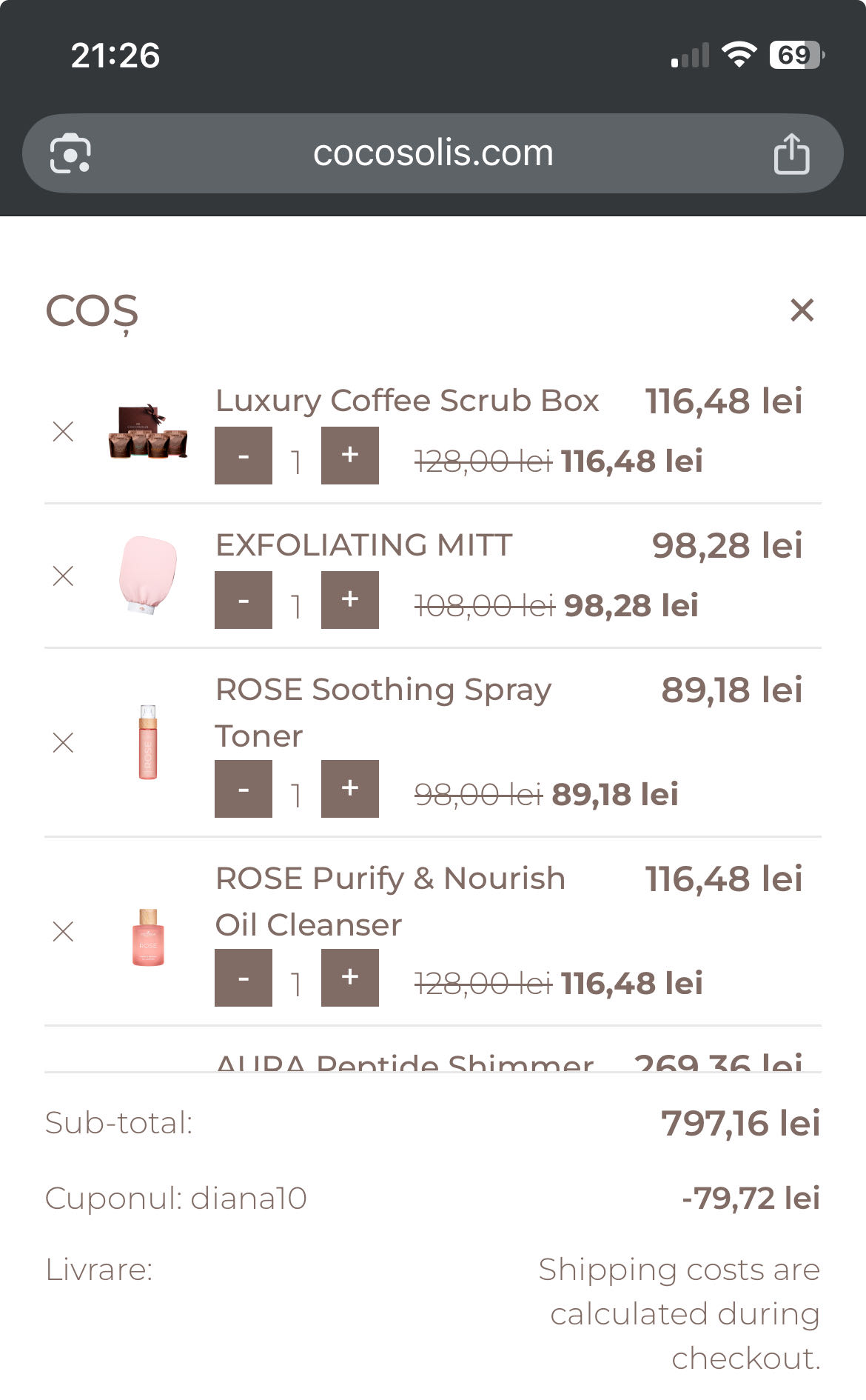 diana10 coupon verification screenshot