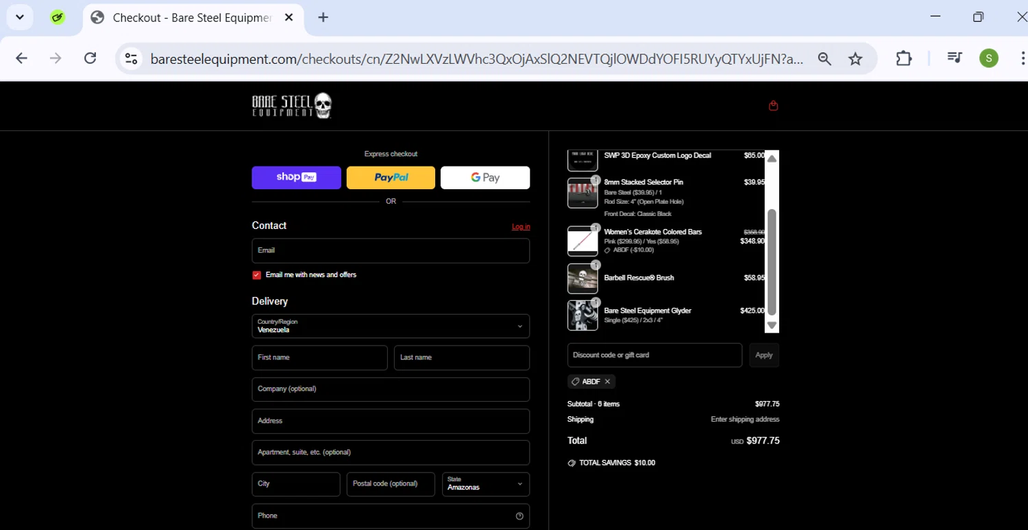 ABDF coupon verification screenshot