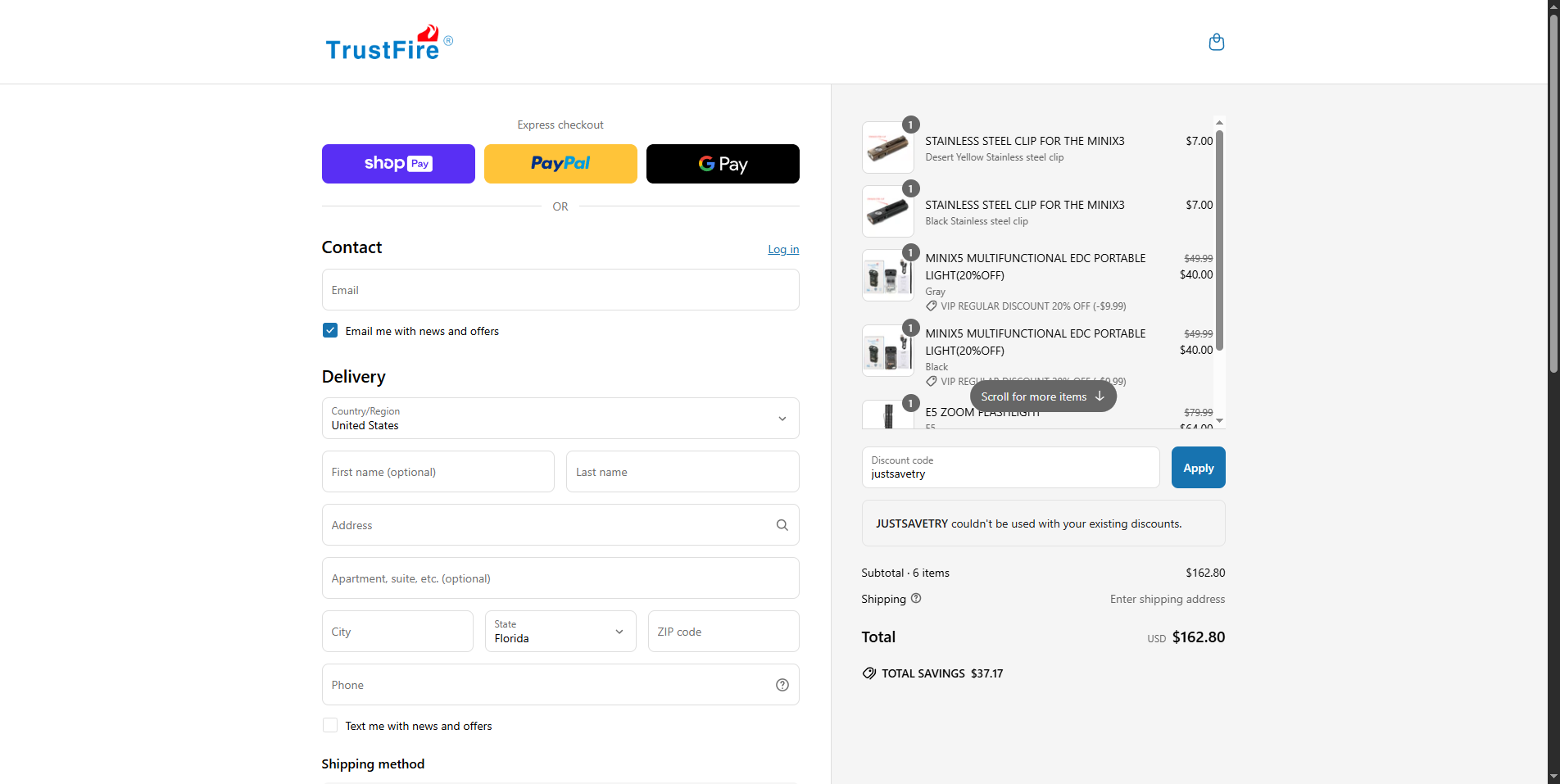 justsavetry coupon verification screenshot