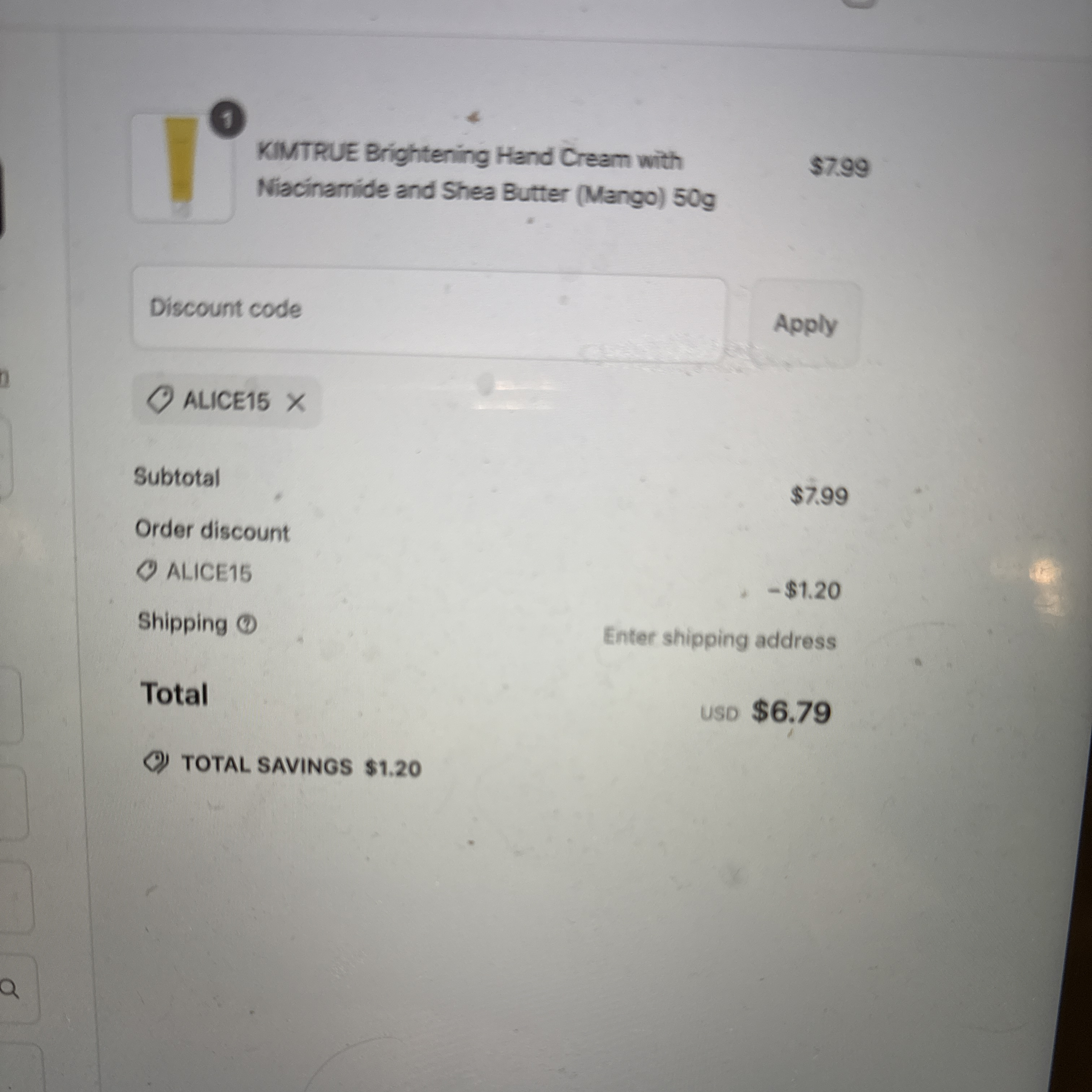 Kimtrue coupon verification screenshot