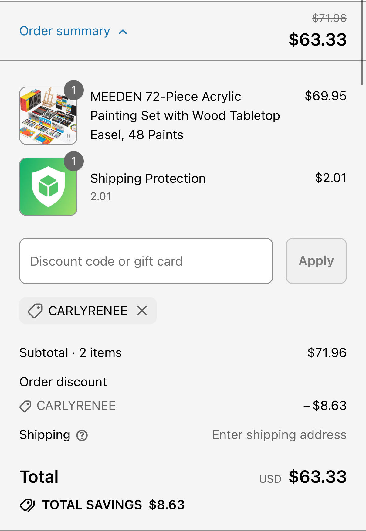 LFD coupon verification screenshot