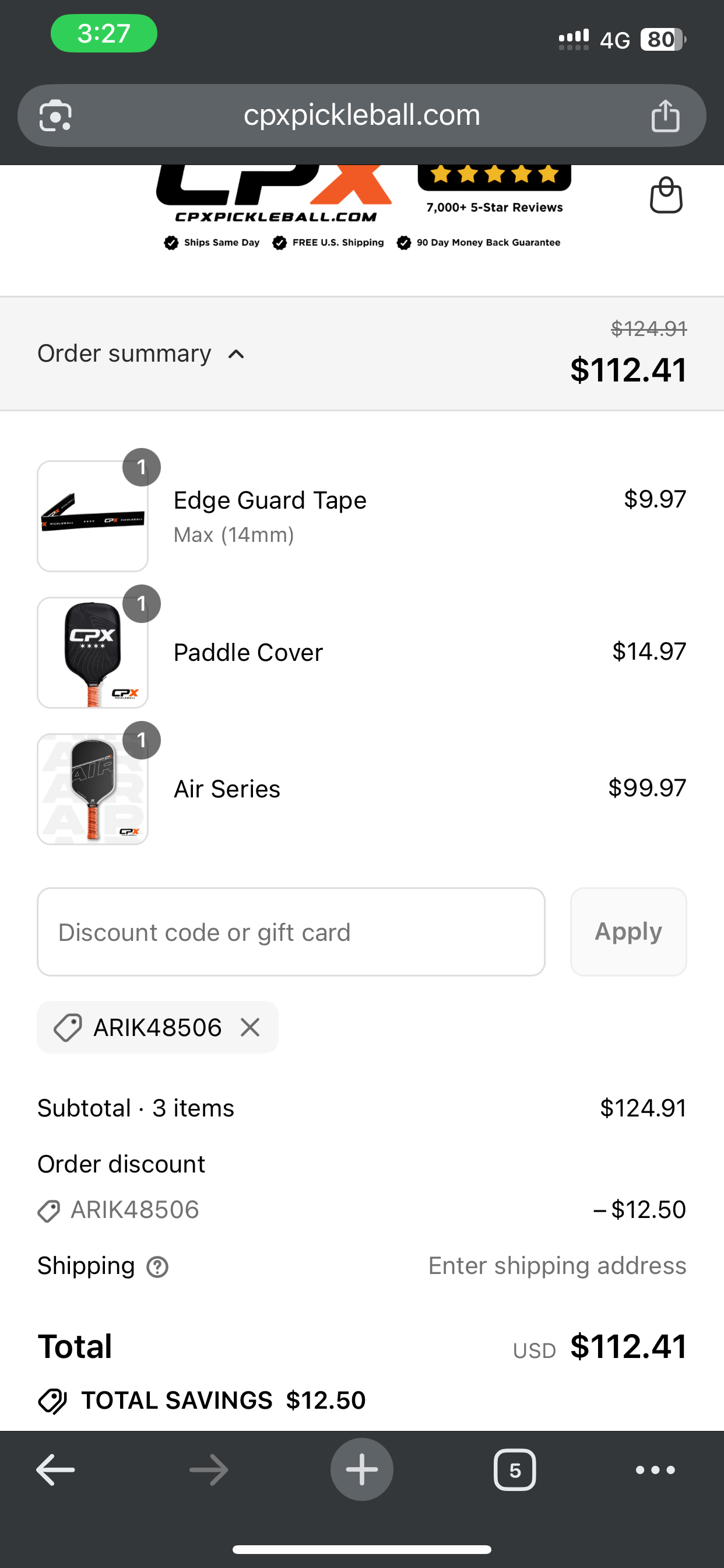 ARIK48506 coupon verification screenshot