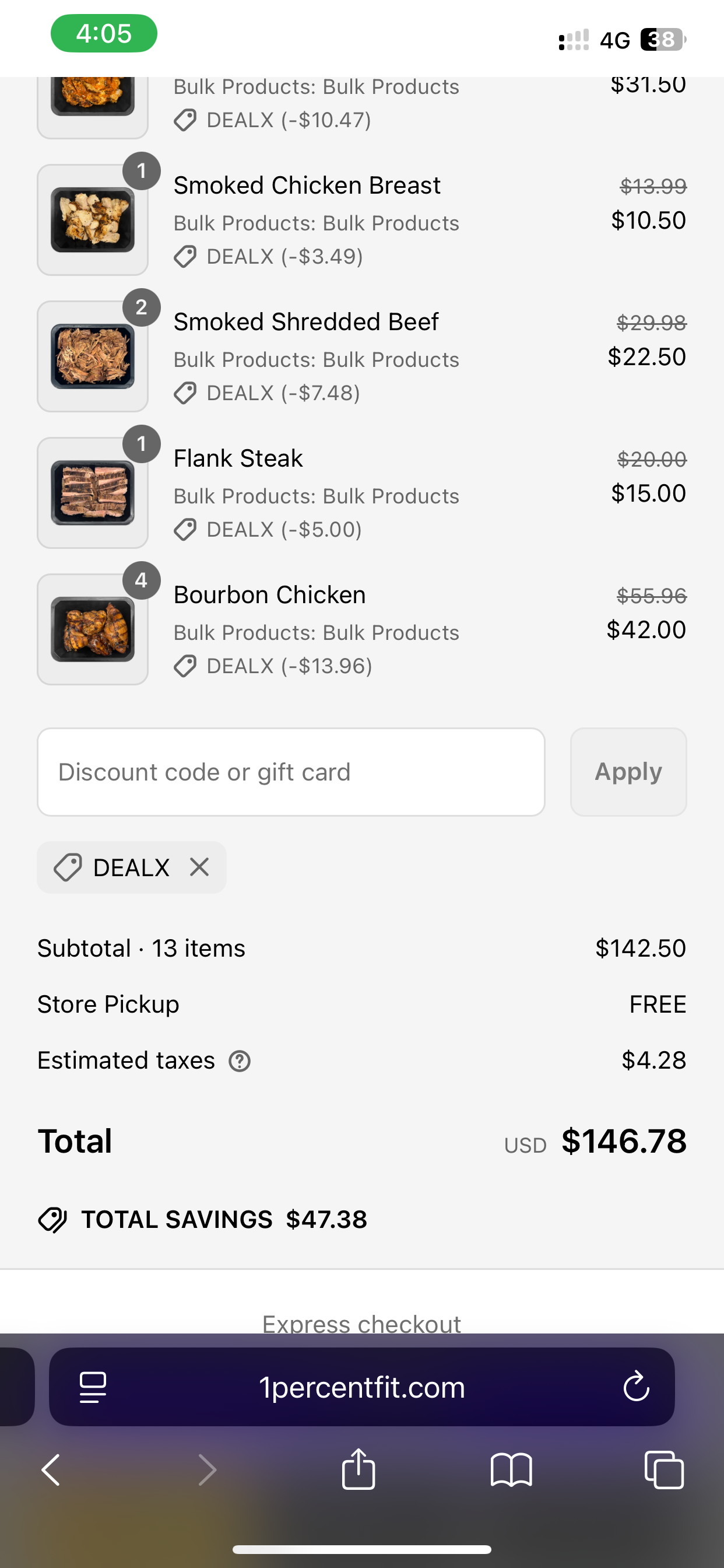 DEALX coupon verification screenshot
