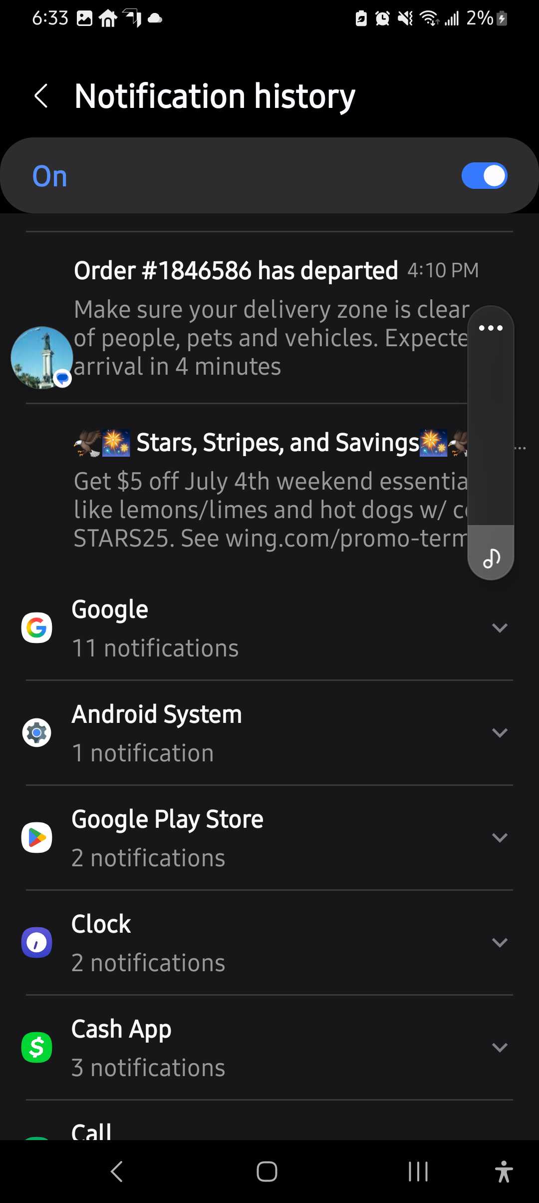 Wing promo code screenshot showing code STARS25 applied at Wing checkout page. Uploaded by SimplyCodes community member GloriousTracker5575 on Jul 19, 2025