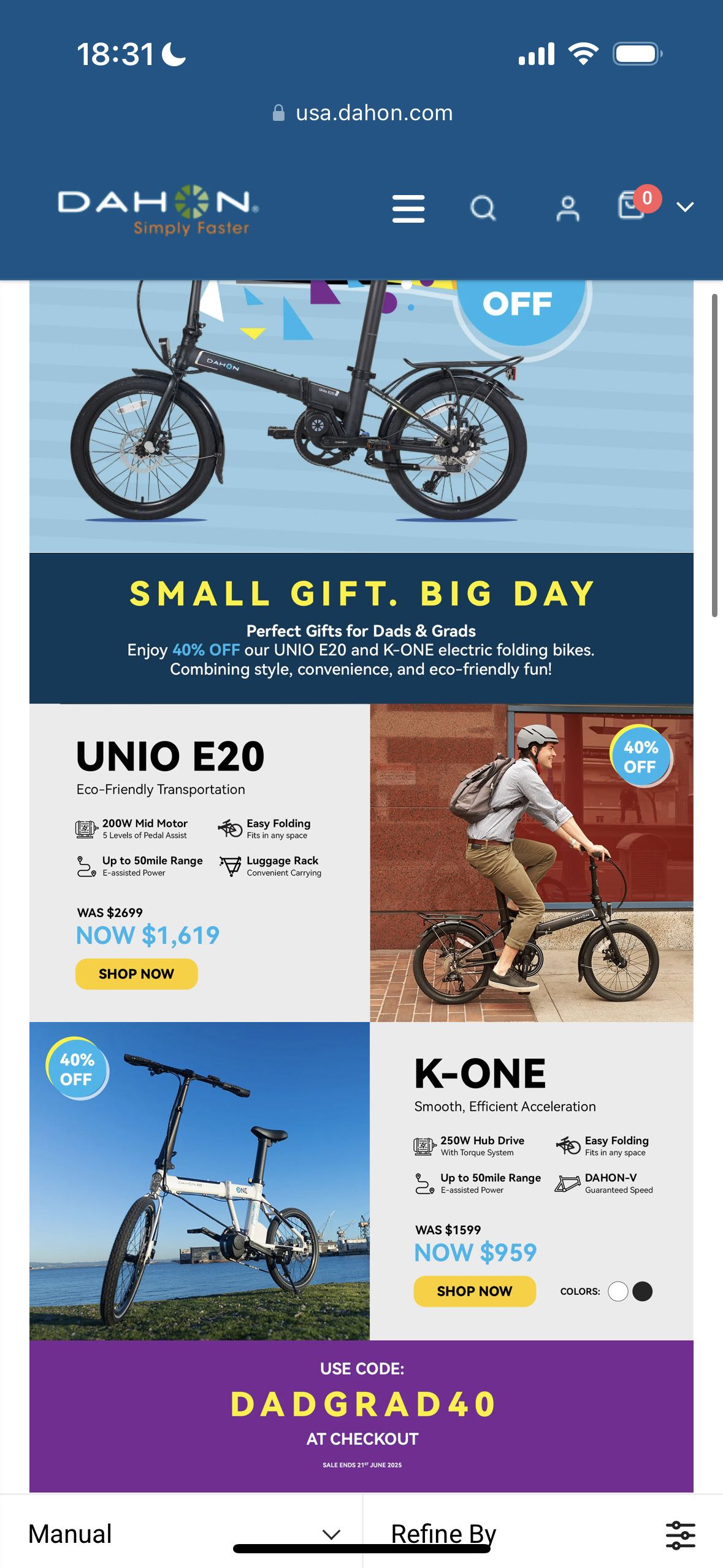 DAHON coupon verification screenshot