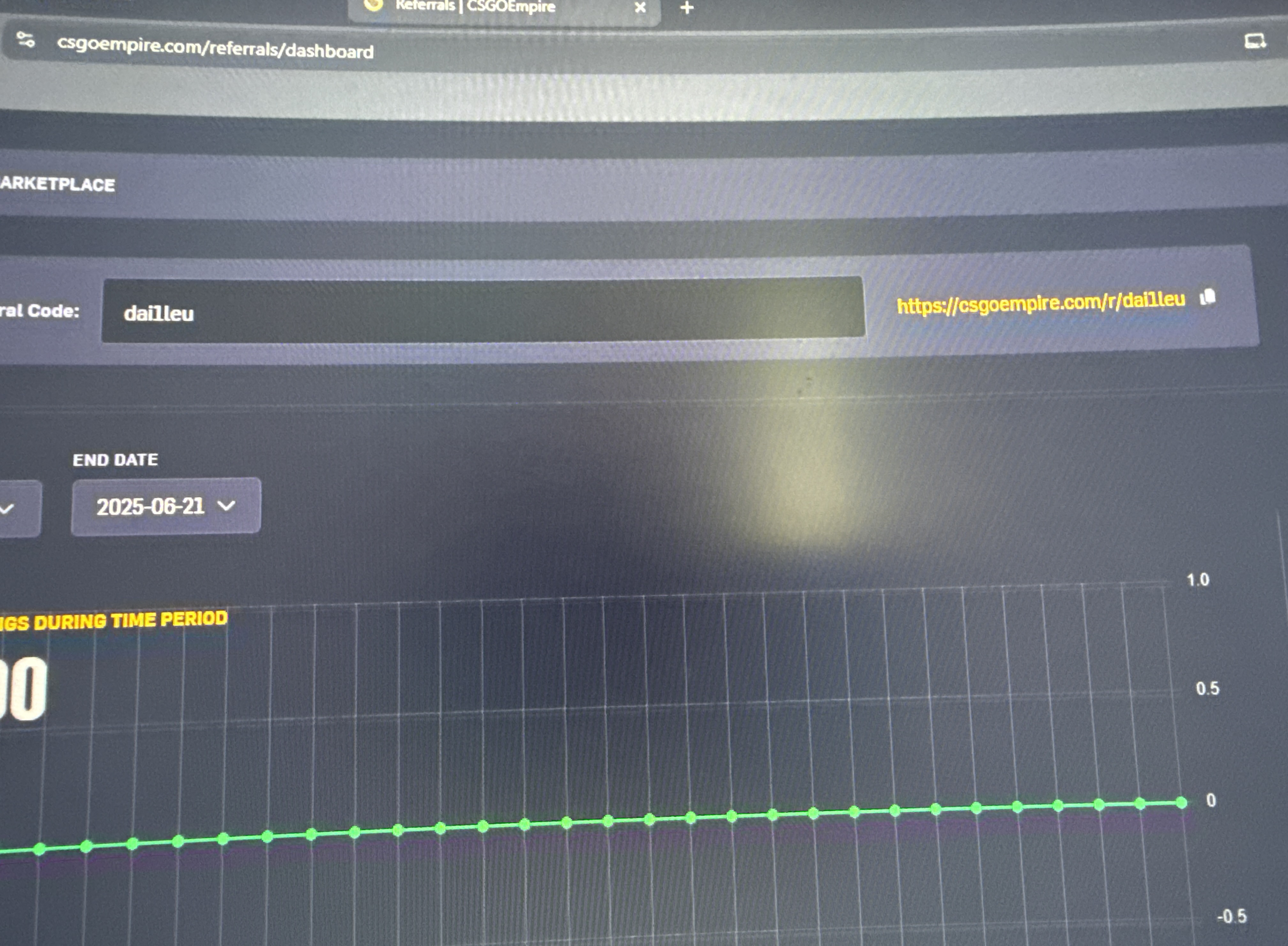CSGOEmpire promo code screenshot showing code dai1leu applied at CSGOEmpire checkout page. Uploaded by SimplyCodes community member CoinSeeker3106 on Jun 24, 2025