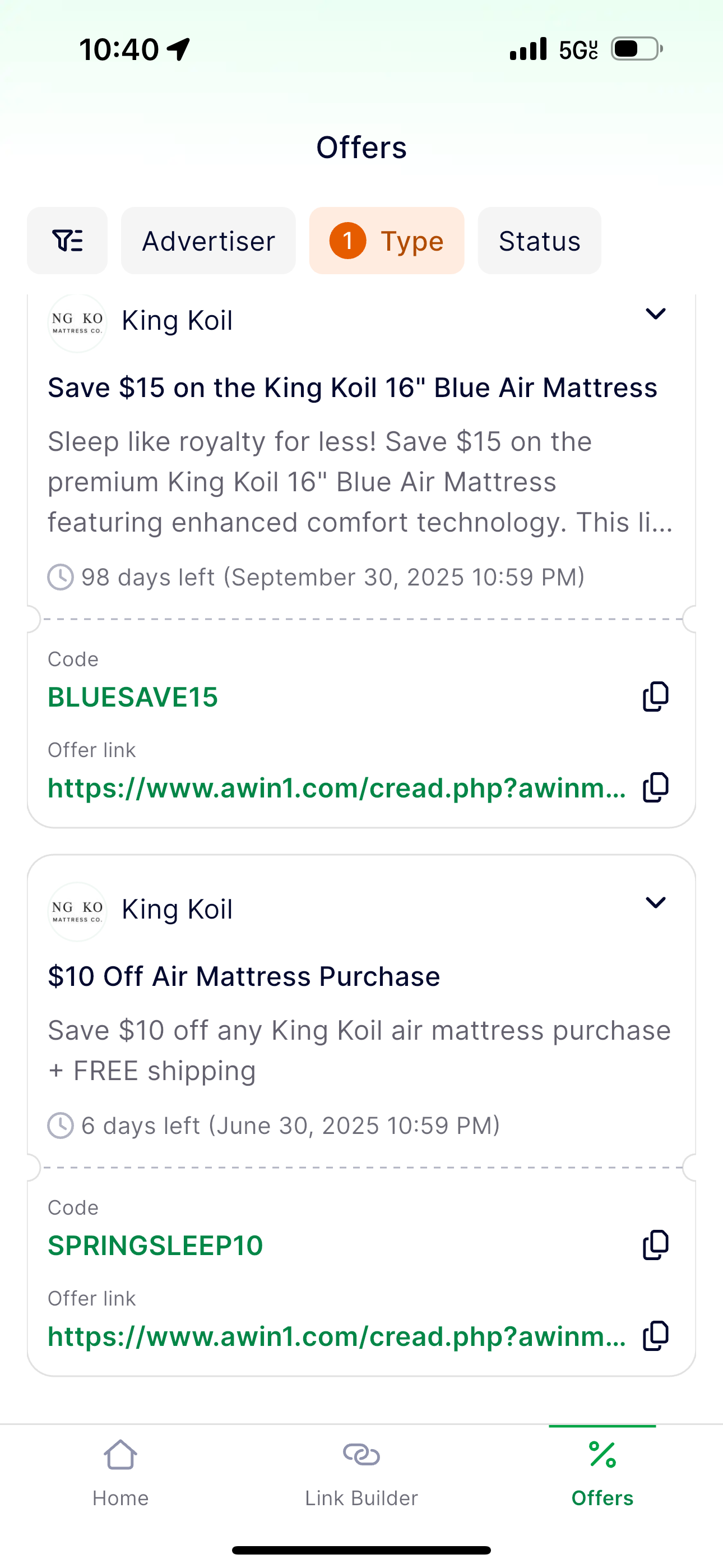 BLUESAVE15 coupon verification screenshot