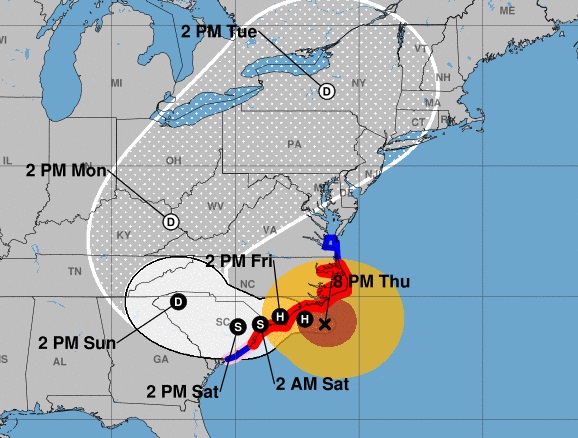 Florence ya se hace sentir en Carolina del Norte con vientos huracanados