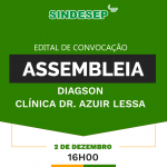 Convocação para assembleia virtual com os colaboradores da Diagson e Clínica Radiológica Dr. Azuir Lessa - SINDESEP