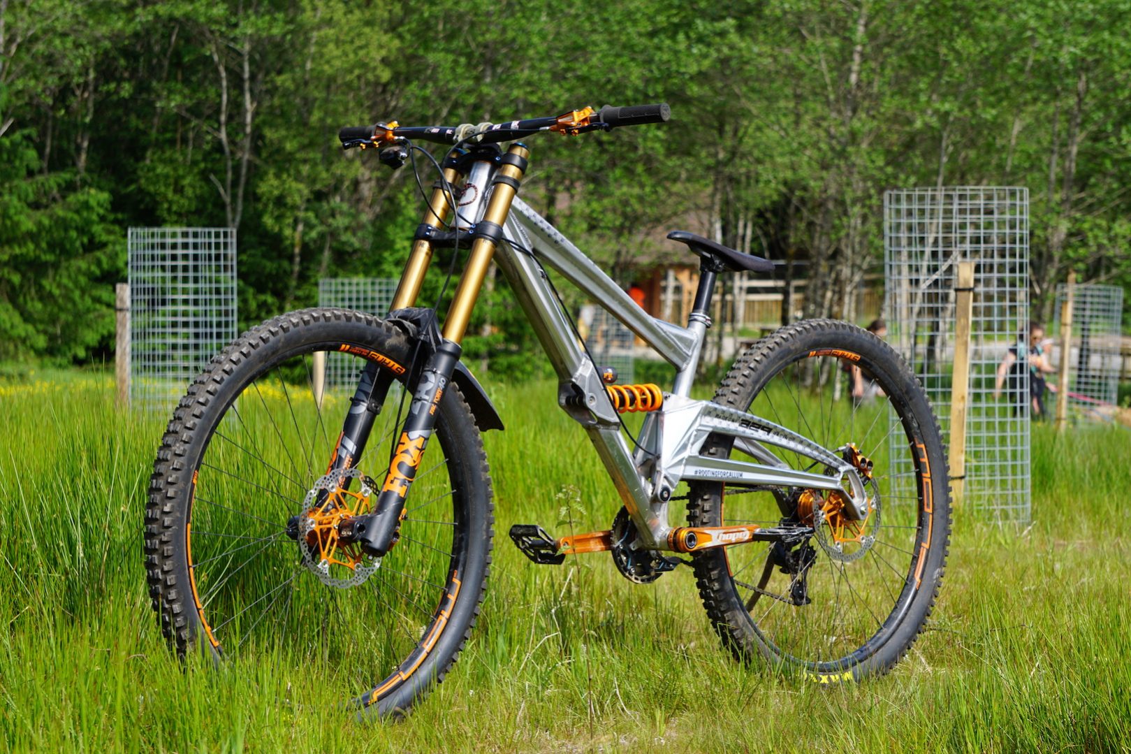 orange downhill bike