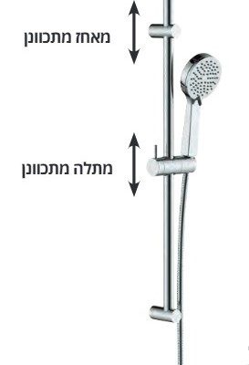 מוט אמבטיה גליל מתכוונן לחורים הקיימים בקיר במגוון צבעים