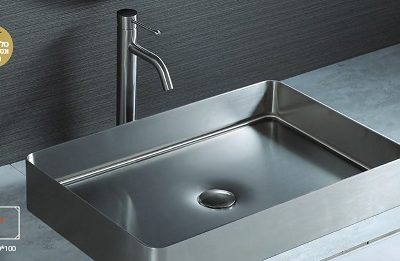 כיור אמבטיה מונח STEEL מלבני נירוסטה במגוון צבעים