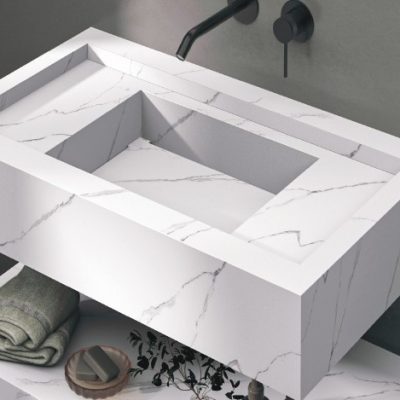 כיור משטח לאמבטיה נובל עובי 15 ס"מ גרניט פורצלן במגוון צבעים ומידות