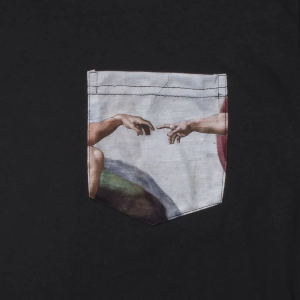 Michelangelo Creation Of Adam pocket long sleeve graphic tee - 2