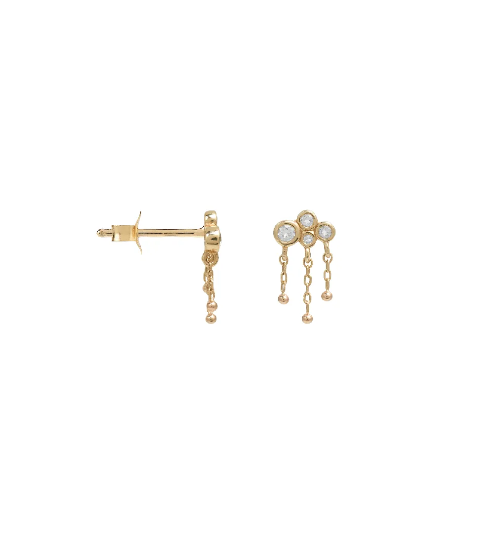 Single Gilded Rain Stud 14K