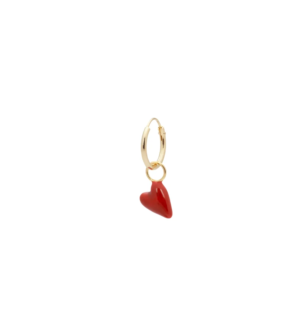 Single Heart Beat Ring Earring