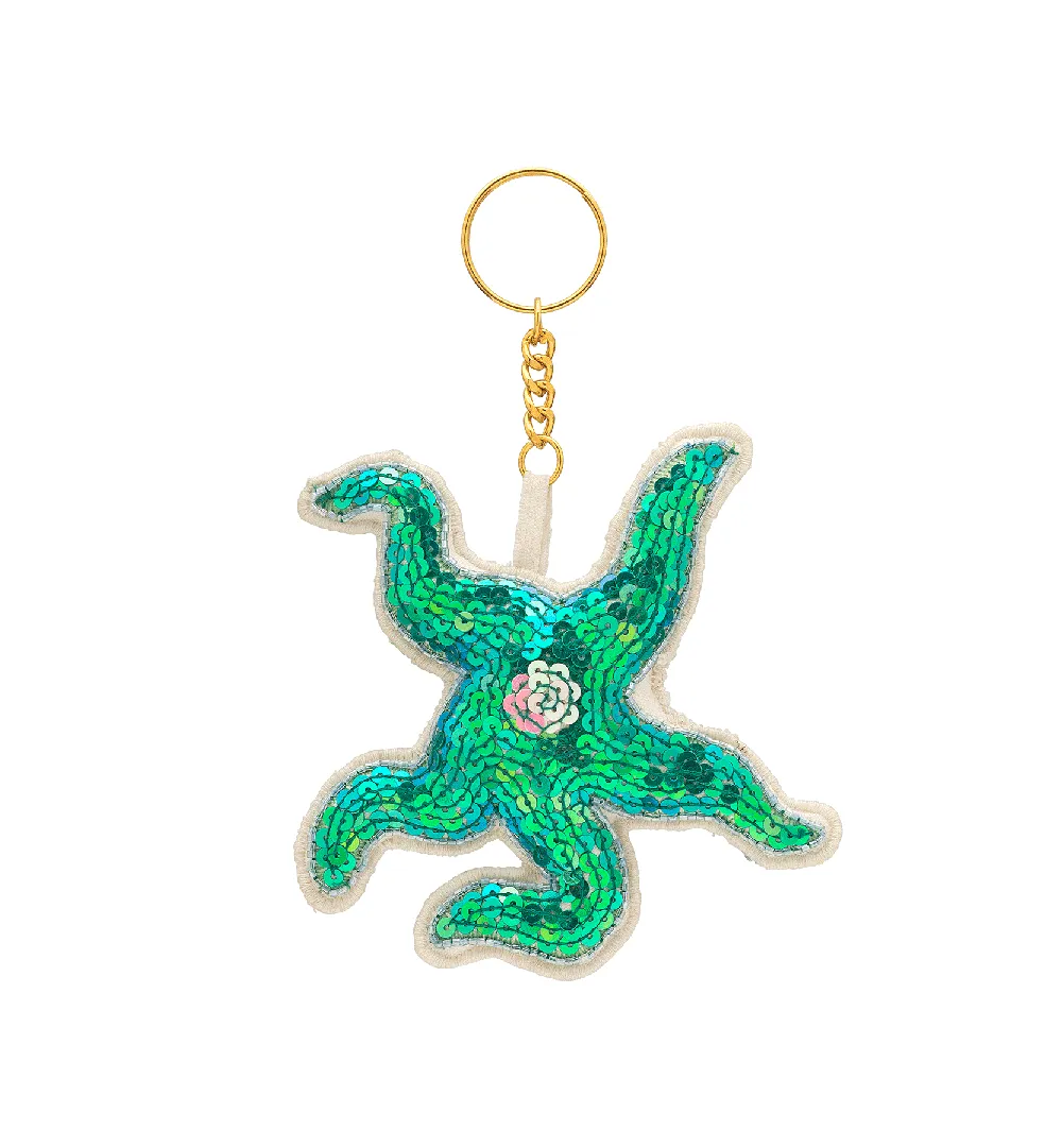 Sage Stella Marina Beaded Keychain