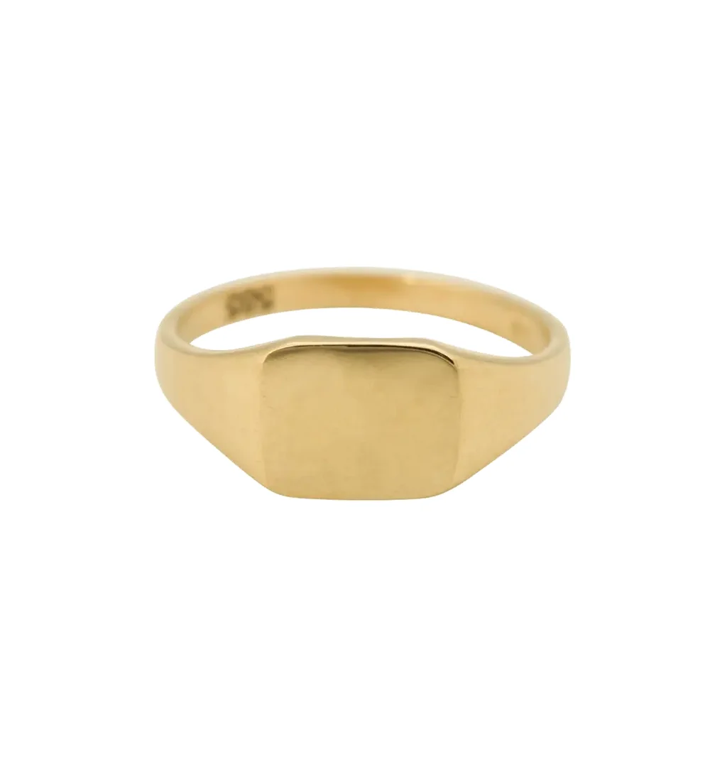 Pinky Signet Ring Square 14K