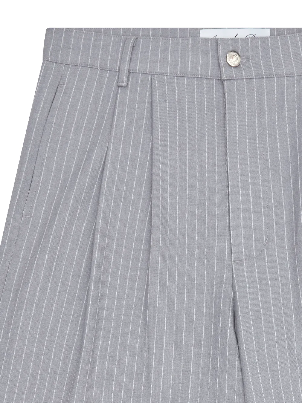 Grey Pinstripe Pants - 5