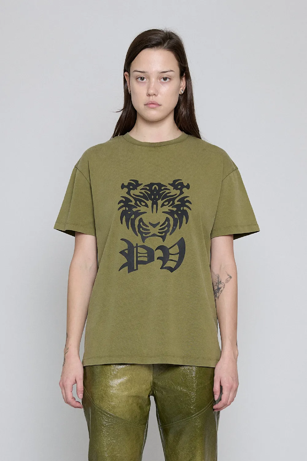 Olive PV Tiger Printed Tee