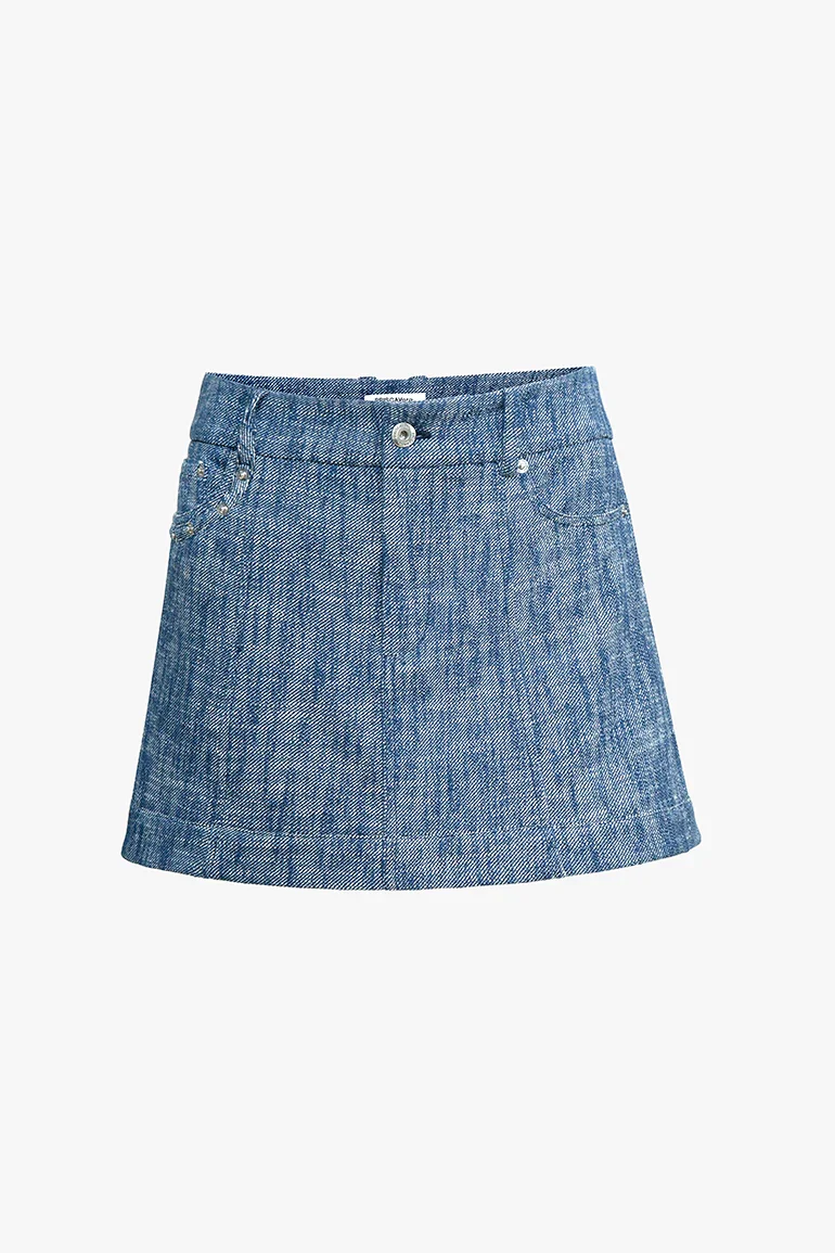 Navy A-Line Mini Skirt