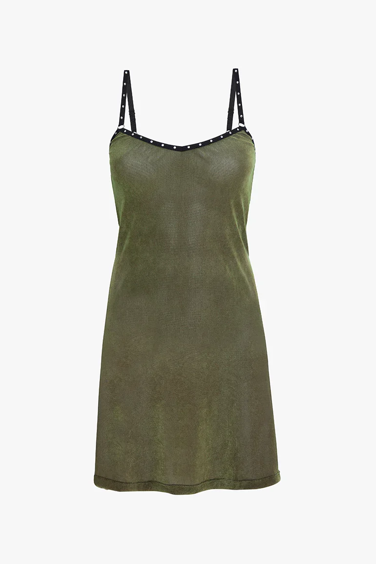 Moss V-Neck Studded Cami Dress